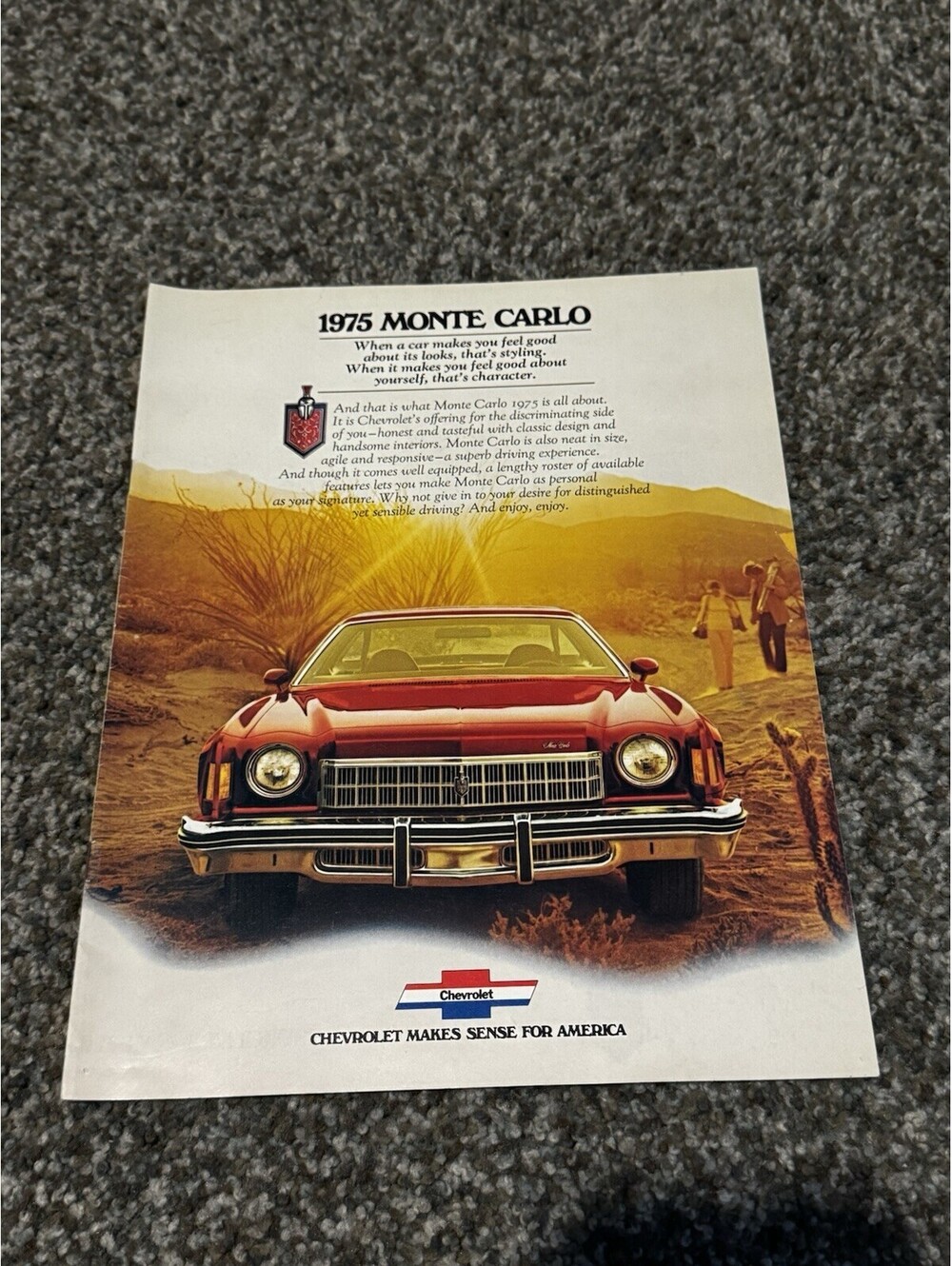 Vintage 1975 Chevrolet Monte Carlo Original Car Brochure (A-65)